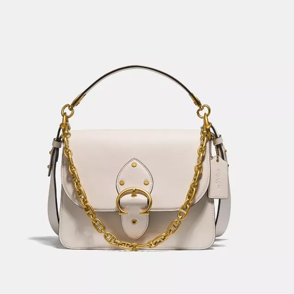 NEW COACH™ Glovetanned Leather Beat Shoulder Bag Chalk